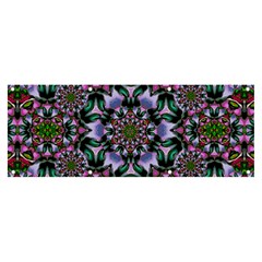 Tropical Blooming Forest With Decorative Flowers Mandala Banner And Sign 8  X 3  by pepitasart