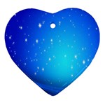 Background-blue Star Heart Ornament (Two Sides) Front