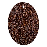 Coffee Beans Food Texture Ornament (Oval) Front