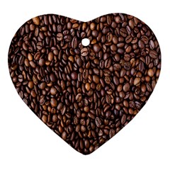 Coffee Beans Food Texture Heart Ornament (two Sides) by artworkshop
