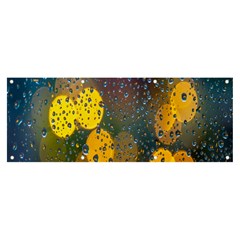 Bokeh Raindrops Window  Banner And Sign 8  X 3  by artworkshop