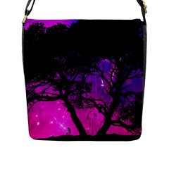 Tree Men Space Universe Surreal Flap Closure Messenger Bag (l) by Amaryn4rt