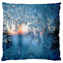 Frost Winter Morning Snow Season White Holiday Large Cushion Case (two Sides) by artworkshop