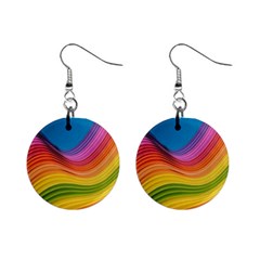  Rainbow Pattern Lines Mini Button Earrings by artworkshop
