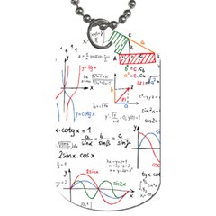 Math Formula Pattern Dog Tag (two Sides) by Wegoenart