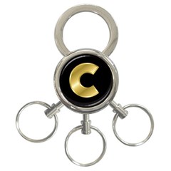 Gold Capital Letter C 3-ring Key Chain by LotAKeyChains