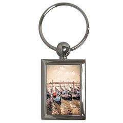 Black Several Boats - Colorful Italy  Key Chain (rectangle) by ConteMonfrey