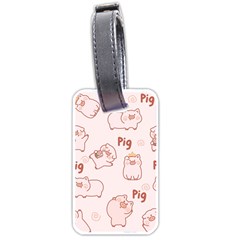 Pig Cartoon Background Pattern Luggage Tag (one Side) by Sudhe