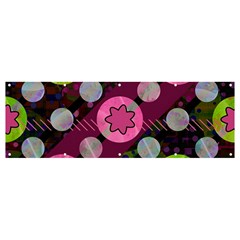 Background Circles Abstract Pattern Banner And Sign 12  X 4  by Wegoenart