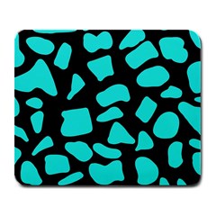 Neon Cow Dots Blue Turquoise And Black Large Mousepads by ConteMonfrey