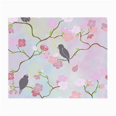 Bird Blossom Seamless Pattern Small Glasses Cloth by Ravend