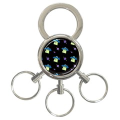 Illustration Cosmos Cosmo Rocket Spaceship -ufo 3-ring Key Chain by danenraven