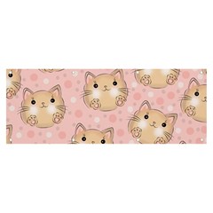 Cat Pattern Pink Background Banner And Sign 8  X 3  by danenraven