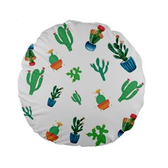 Among Succulents And Cactus  Standard 15  Premium Flano Round Cushions by ConteMonfrey