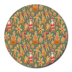Gingerbread Christmas Decorative Round Mousepads by artworkshop