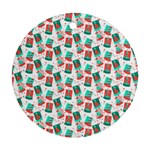 Birthday Pattern Party Celebration Round Ornament (Two Sides) Front