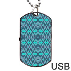 Abstract Chevron Zigzag Pattern Dog Tag Usb Flash (one Side) by danenraven