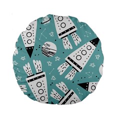 Cute Seamless Pattern With Rocket Planets-stars Standard 15  Premium Round Cushions by BangZart