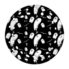 Ghost Background Halloween Round Filigree Ornament (two Sides) by Wegoenart