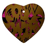 Doodles,gold Heart Ornament (Two Sides) Back