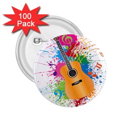 String Instrument Acoustic Guitar 2 25  Buttons (100 Pack)  by Jancukart
