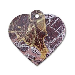 Marble Pattern Texture Rock Stone Surface Tile Dog Tag Heart (two Sides) by Ravend