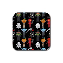 Halloween Rubber Square Coaster (4 Pack) by nateshop