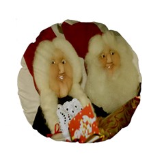 Christmas Puppets 2 Standard 15  Premium Round Cushions by artworkshop