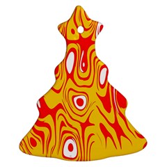 Red-yellow Christmas Tree Ornament (two Sides) by nateshop