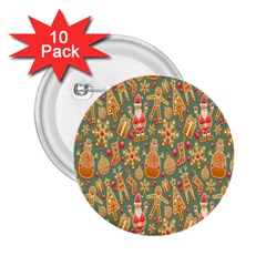 Pattern-santa 2 25  Buttons (10 Pack)  by nateshop