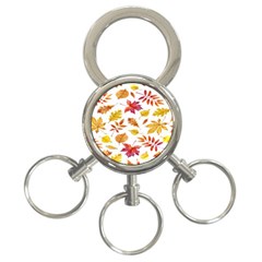 Watercolor-autumn-leaves-pattern-vector 3-ring Key Chain by nateshop