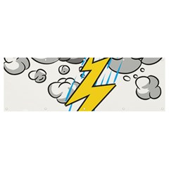 Storm Thunder Lightning Light Flash Cloud Banner And Sign 12  X 4  by danenraven