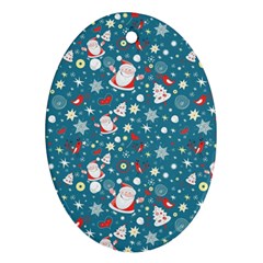 Santa Claus Illustration  Background Oval Ornament (two Sides) by danenraven