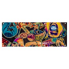 Doodle Wallpaper Texture Grafiti Multi Colored Art Banner And Sign 8  X 3  by danenraven