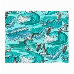 Sea Wave Seamless Pattern Small Glasses Cloth (2 Sides) by Ravend