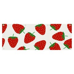 Seamless-pattern-fresh-strawberry Banner And Sign 8  X 3  by Jancukart