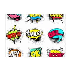 Set-colorful-comic-speech-bubbles Sticker A4 (10 Pack) by Jancukart