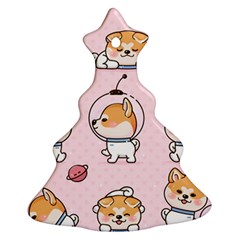 Set Kawaii Smile Japanese Dog Cartoon Christmas Tree Ornament (two Sides) by Wegoenart