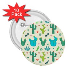 Cactus Succulent Floral Seamless Pattern 2 25  Buttons (10 Pack)  by Wegoenart