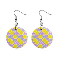 Purple Lemons  Mini Button Earrings by ConteMonfrey