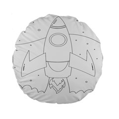 Starship Doodle - Space Elements Standard 15  Premium Round Cushions by ConteMonfrey