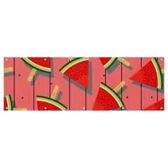 Red Watermelon Popsicle Banner And Sign 12  X 4  by ConteMonfrey