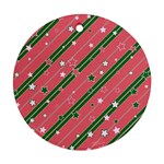 Christmas-background-star Round Ornament (Two Sides) Back