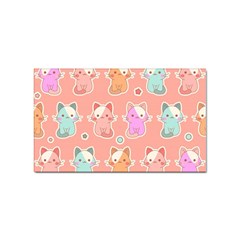 Cute Kawaii Kittens Seamless Pattern Sticker (rectangular) by Wegoenart