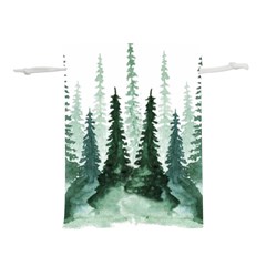 Tree Watercolor Painting Pine Forest Green  Nature Lightweight Drawstring Pouch (m) by Wegoenart