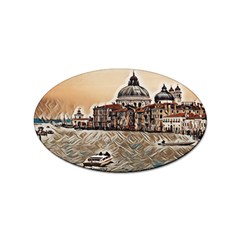 Boat In Venice San Mark`s Basilica - Italian Tour Vintage Sticker Oval (100 Pack) by ConteMonfrey