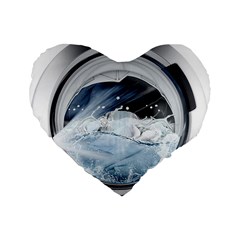 Gray Washing Machine Illustration Standard 16  Premium Heart Shape Cushions by Jancukart