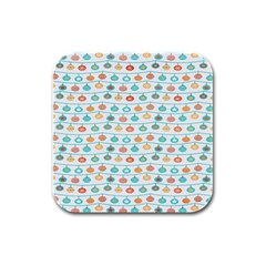 Christmas Textur Rubber Square Coaster (4 Pack) by artworkshop