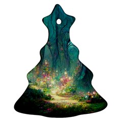 Magical Forest Forest Painting Fantasy Christmas Tree Ornament (two Sides) by danenraven