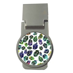 Leaves Watercolor Ornamental Decorative Design Money Clips (round)  by Ravend